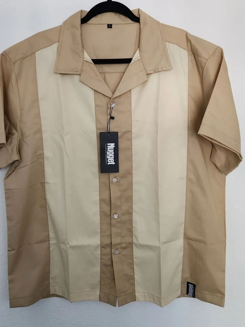 Nugget Casino Resort Mens Two Tone Short Sleeve Button Front Shirt Size Large